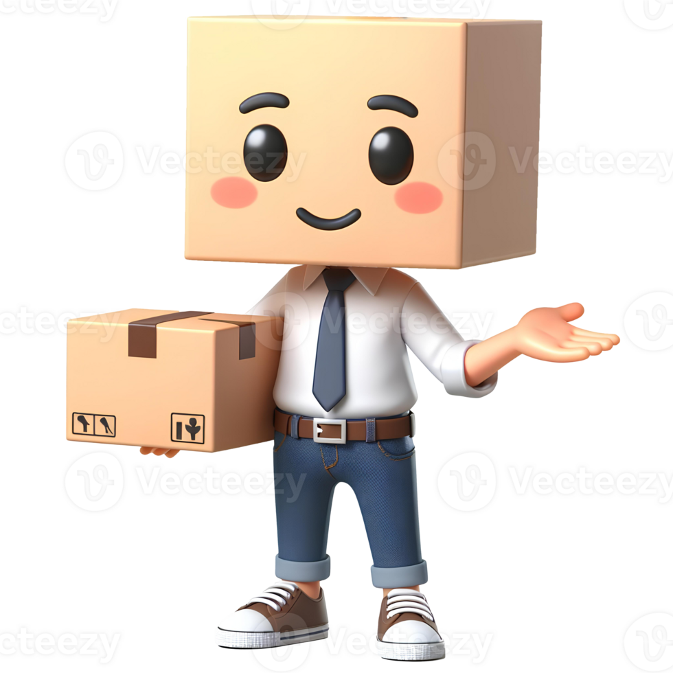 Delivery boy character isolated on transparent background png