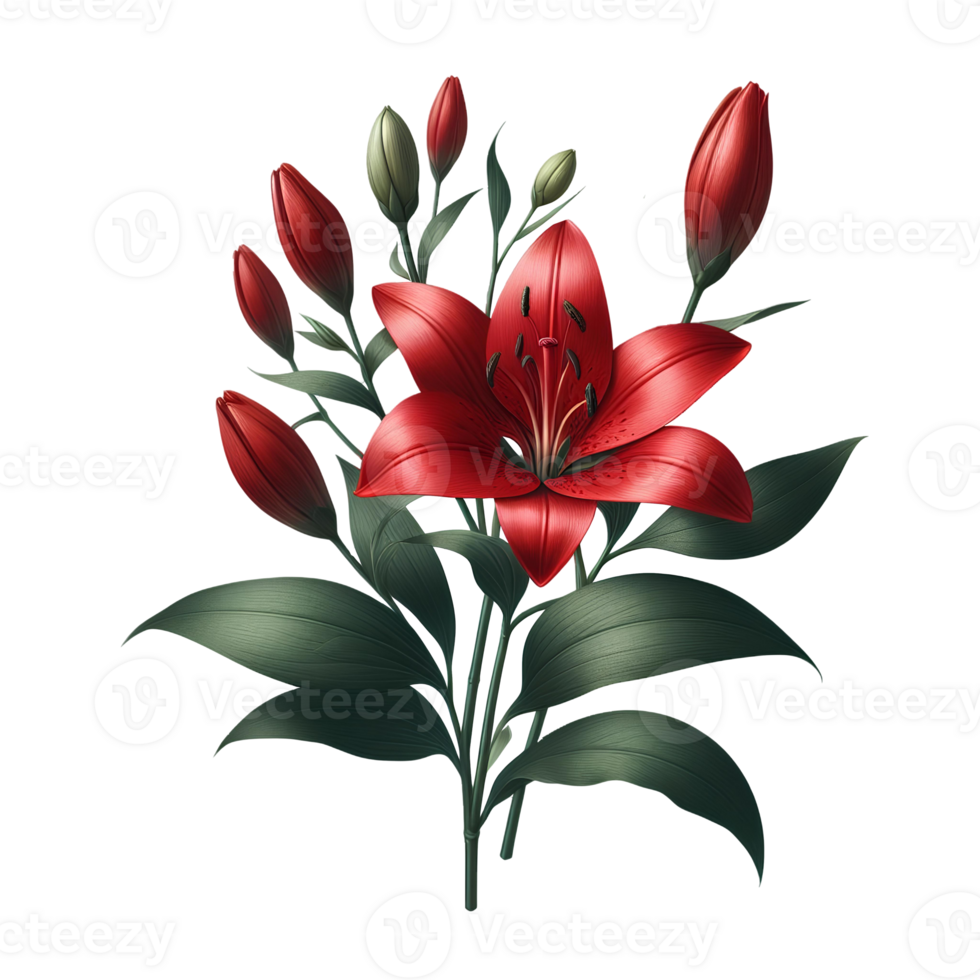 Lily flower isolated on transparent background png