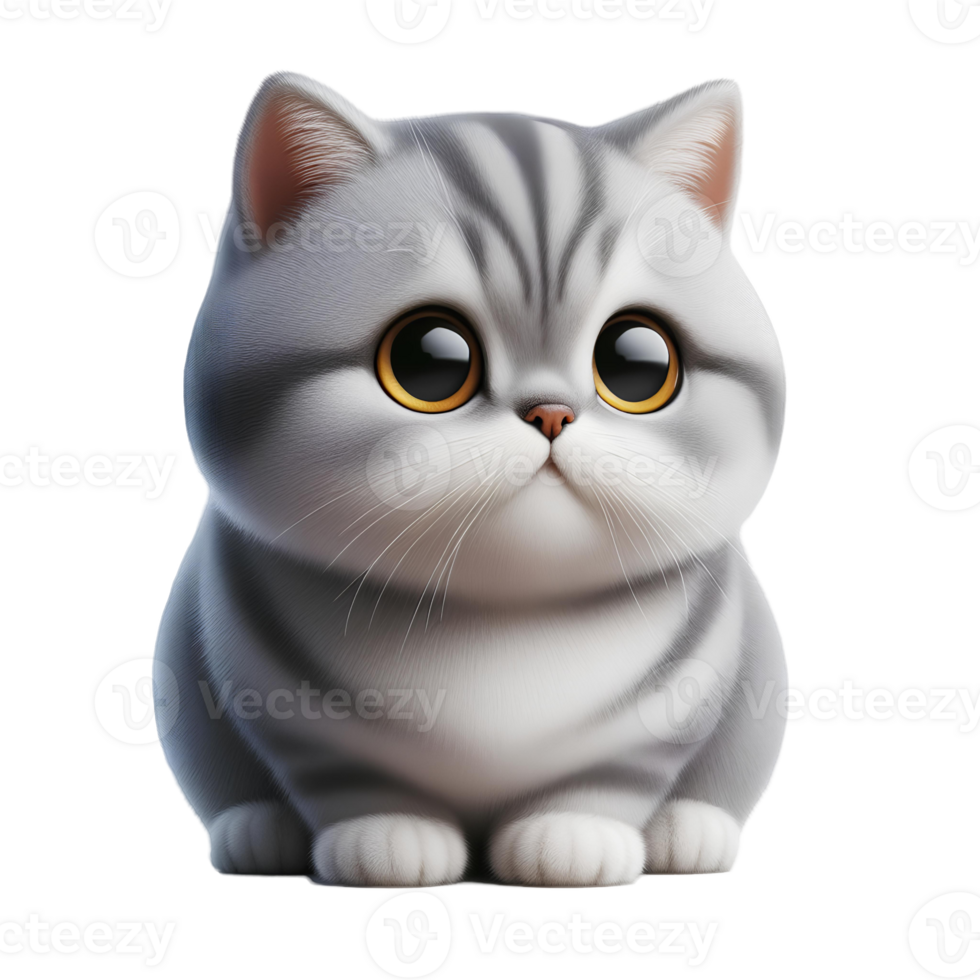 Cat character isolated on transparent background png