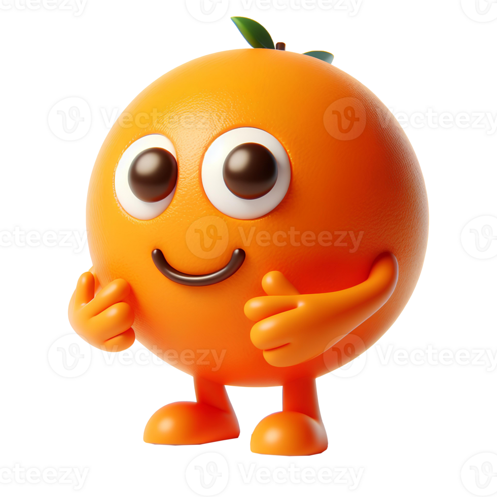 Orange character isolated on transparent background png