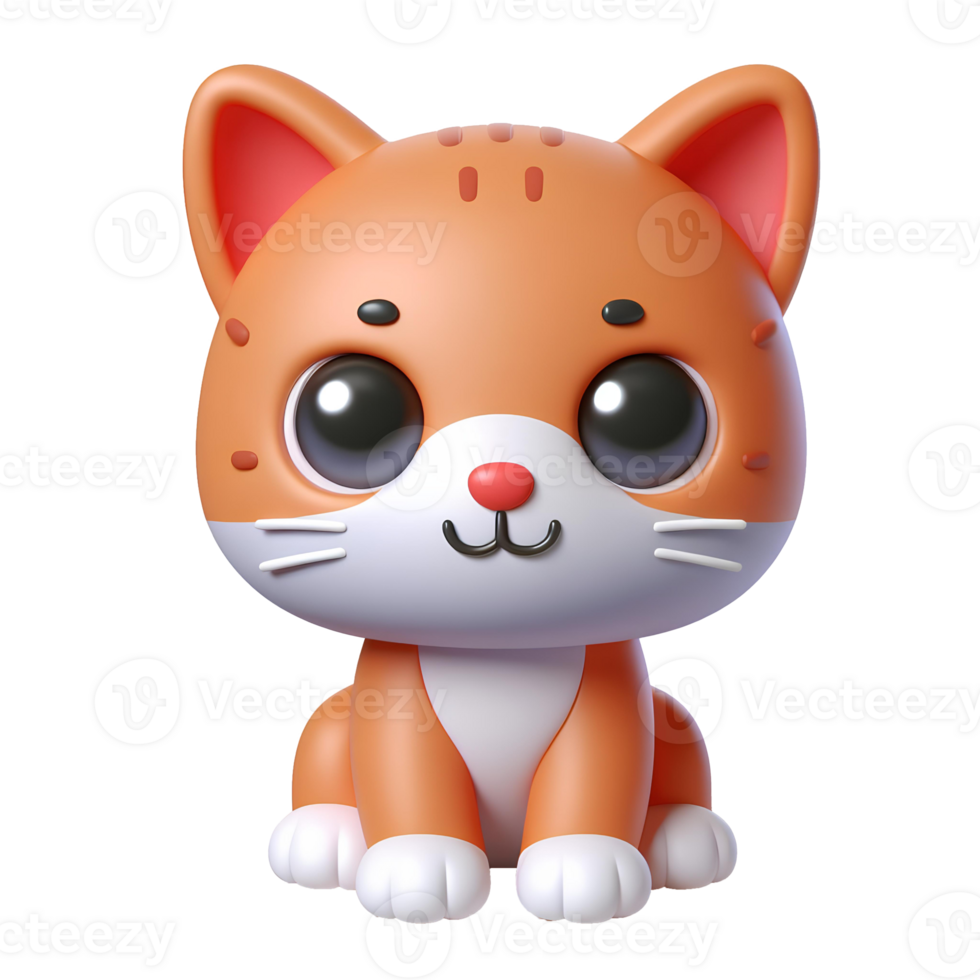 Cat character isolated on transparent background png