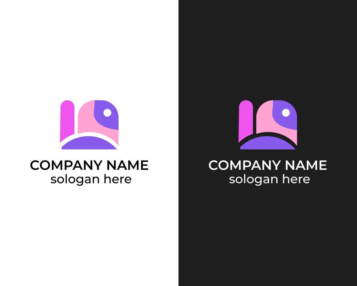 Elephant with letter I combination creative icon logo design template vector