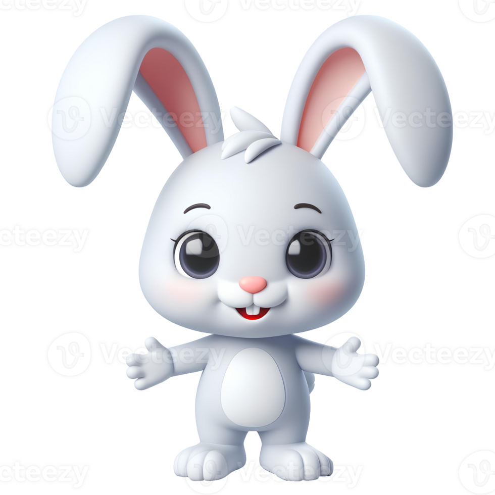 Rabbit character isolated on transparent background png