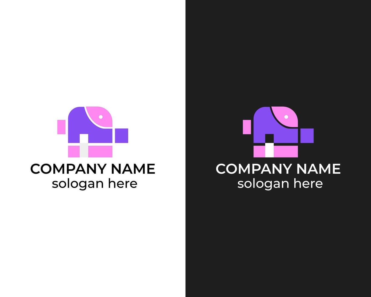 Creative modern elephant icon logo design template for company vector