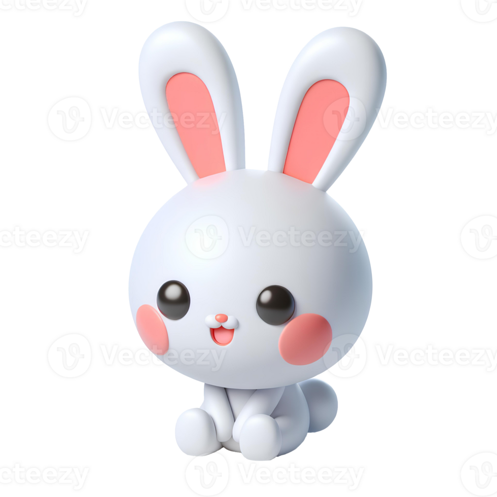 Rabbit character isolated on transparent background png