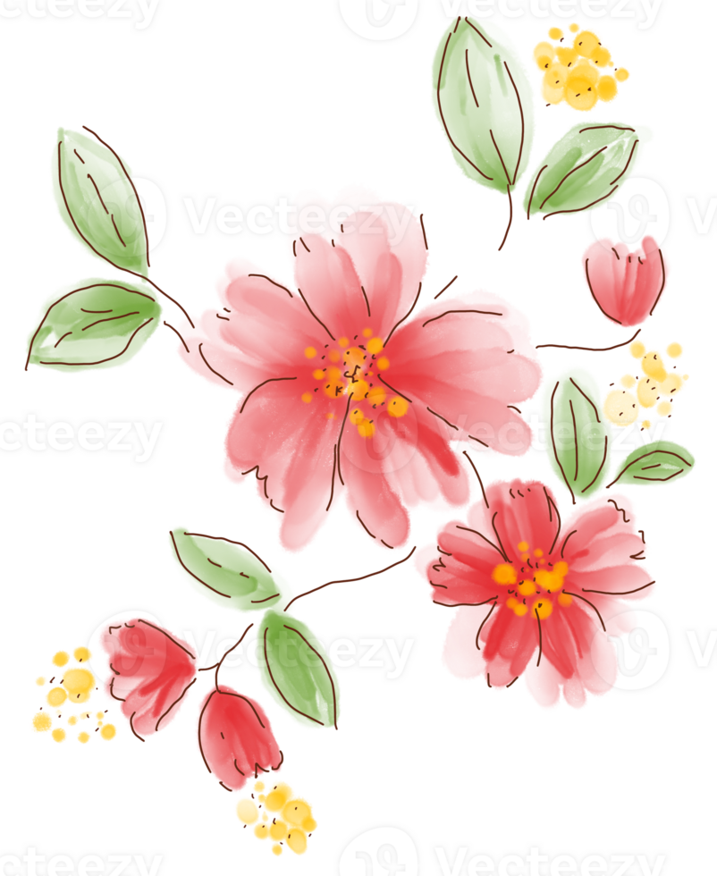 Flower watercolor painting png
