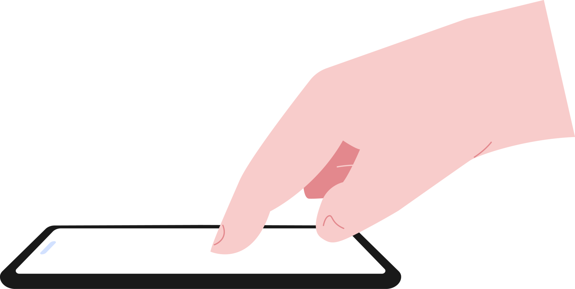 Simple flat click touch screen phone illustration png