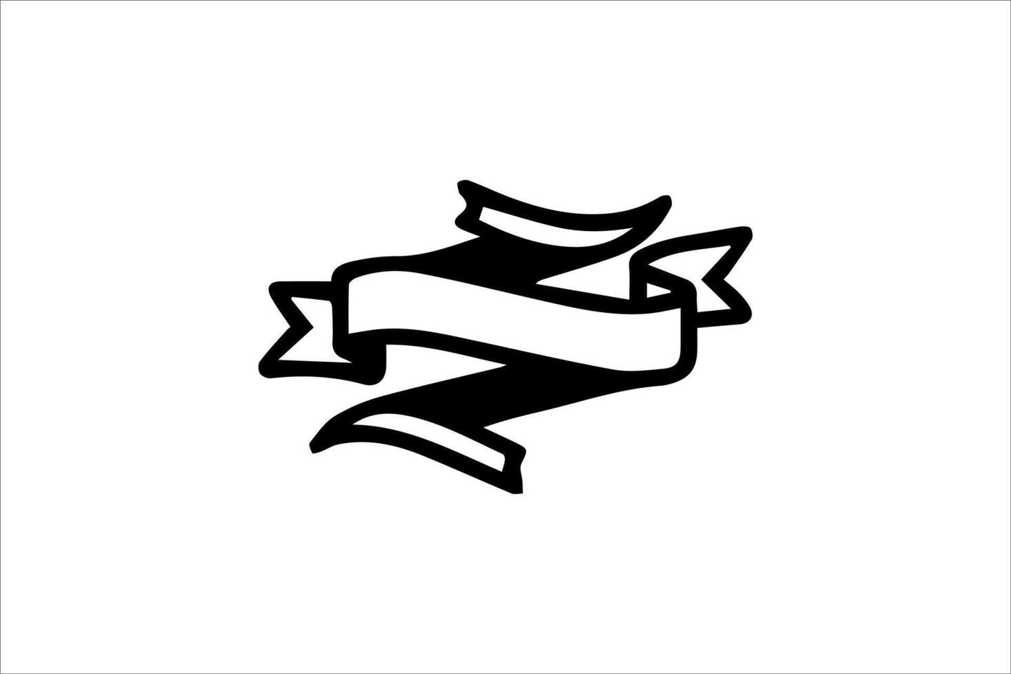 Ribbon Logo Blank Outline vector