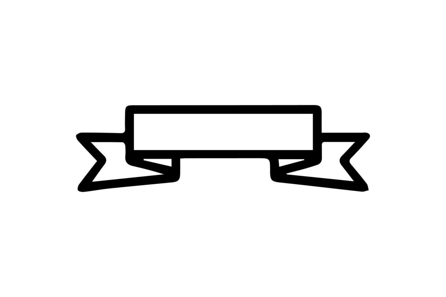 Ribbon Logo Blank Outline vector