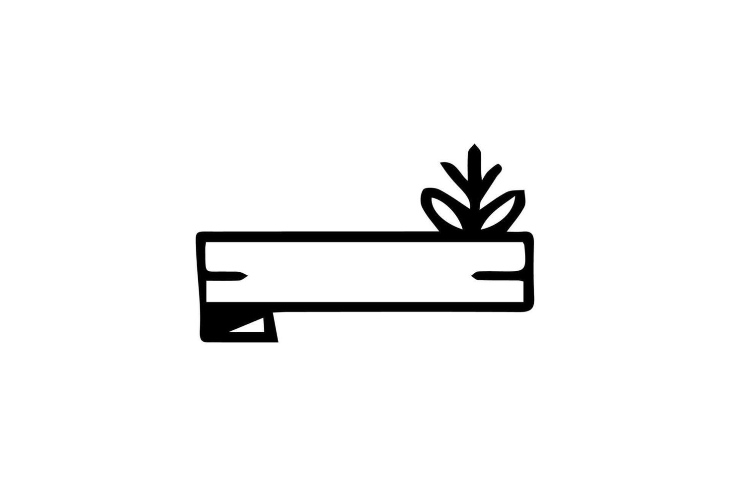 Ribbon Logo Blank Outline vector