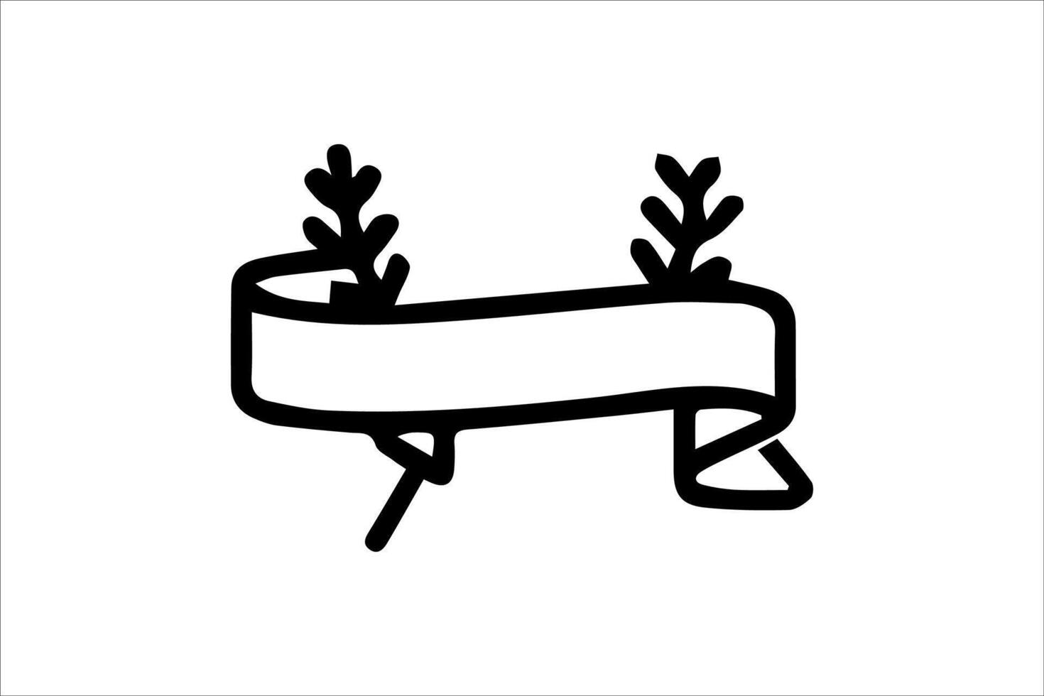 Ribbon Logo Blank Outline vector
