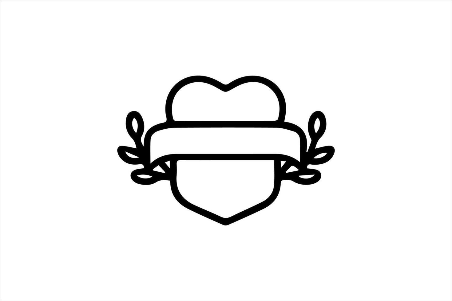 Ribbon Logo Blank Outline vector