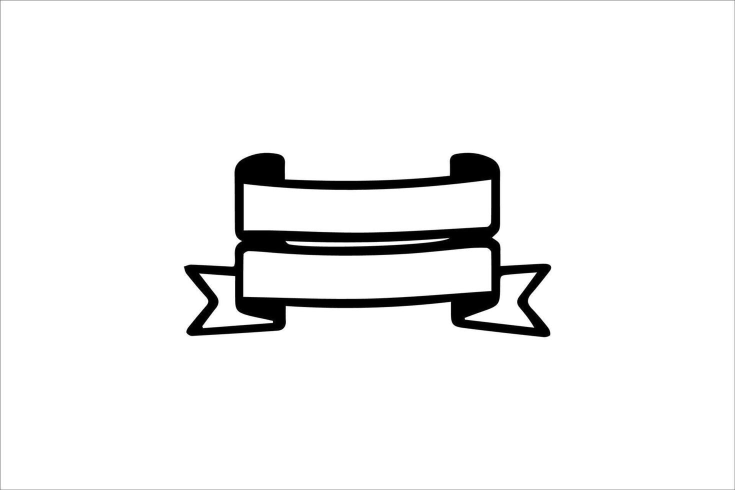 Ribbon Logo Blank Outline vector