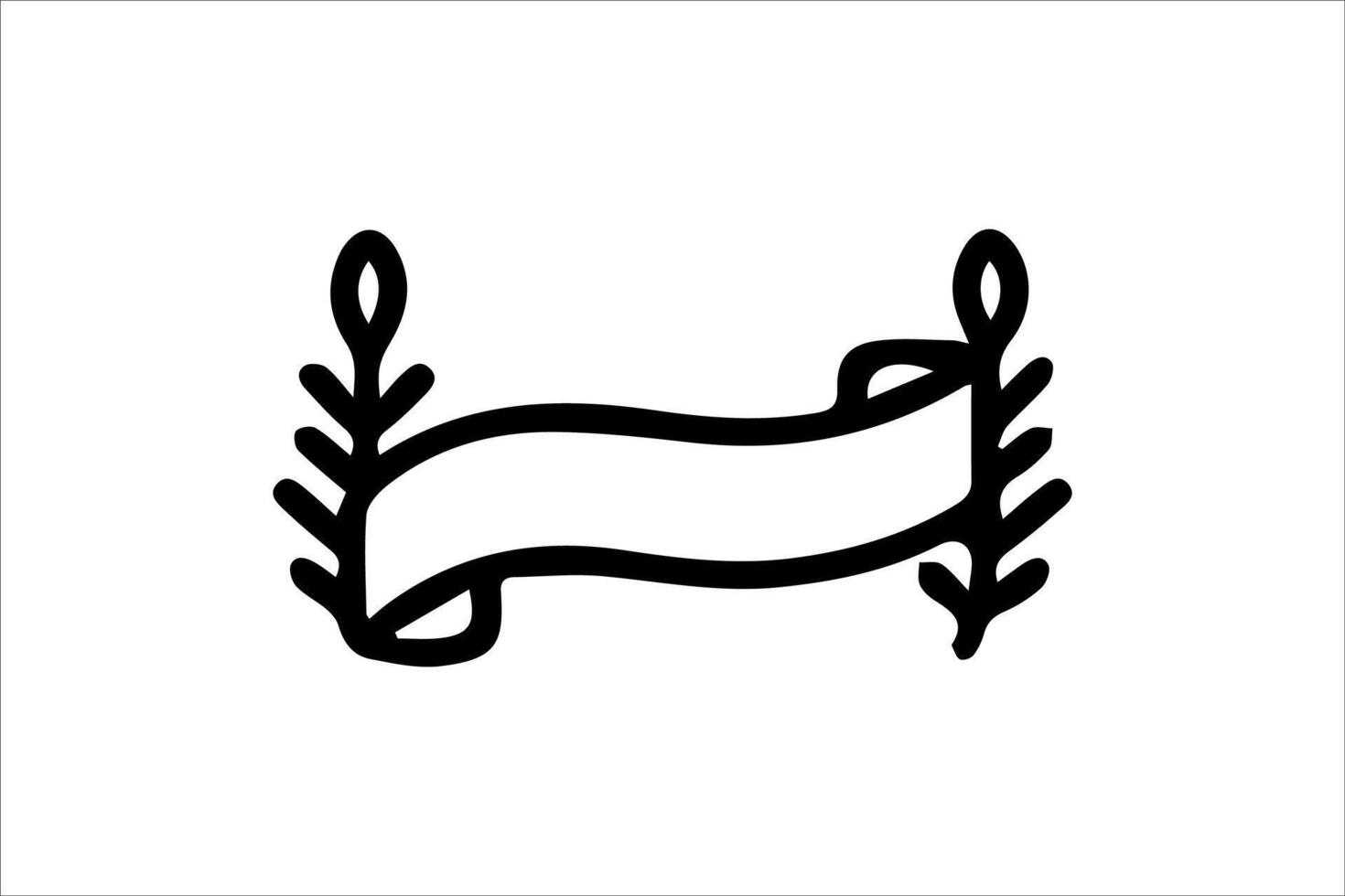 Ribbon Logo Blank Outline vector