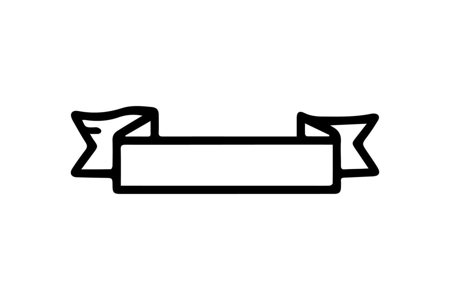 Ribbon Logo Blank Outline vector