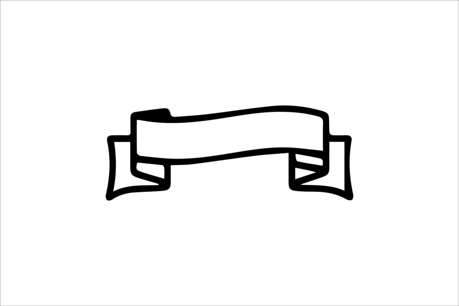 Ribbon Logo Blank Outline vector
