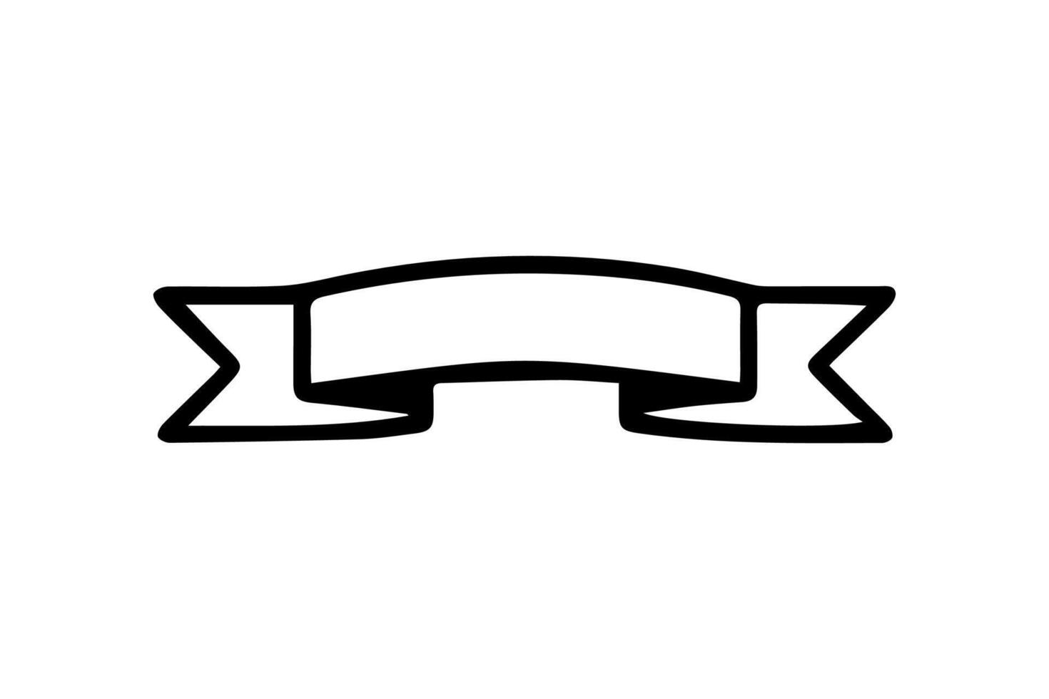 Ribbon Logo Blank Outline vector