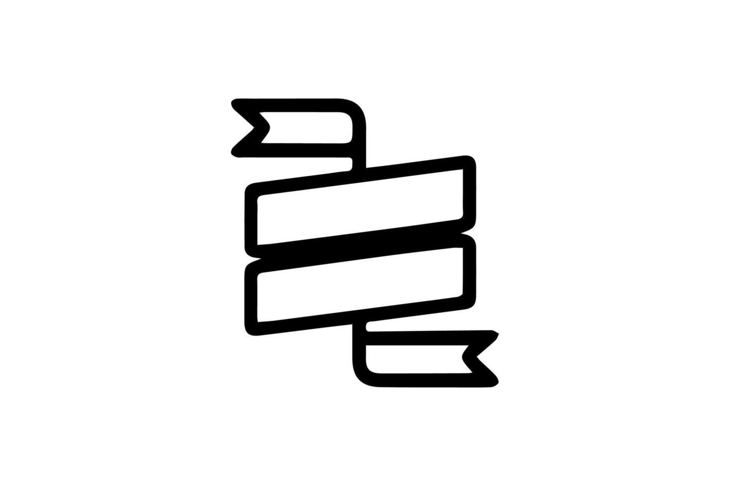 Ribbon Logo Blank Outline vector