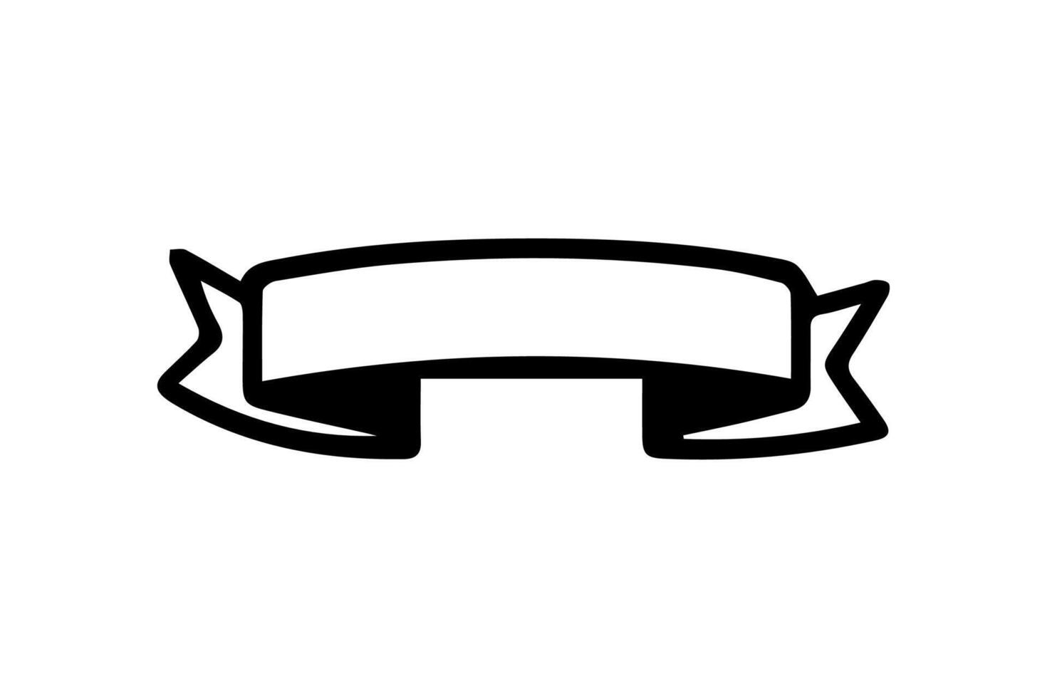 Ribbon Logo Blank Outline vector