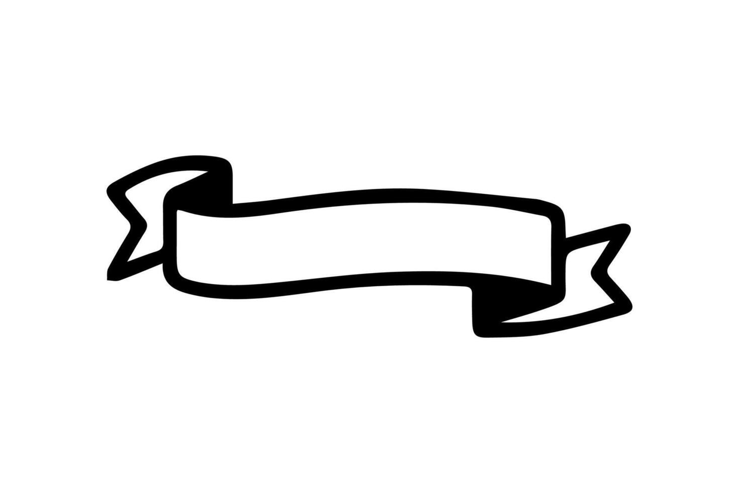 Ribbon Logo Blank Outline vector