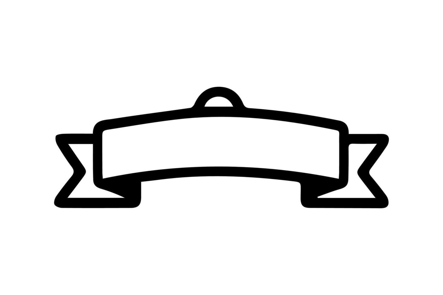 Ribbon Logo Blank Outline vector