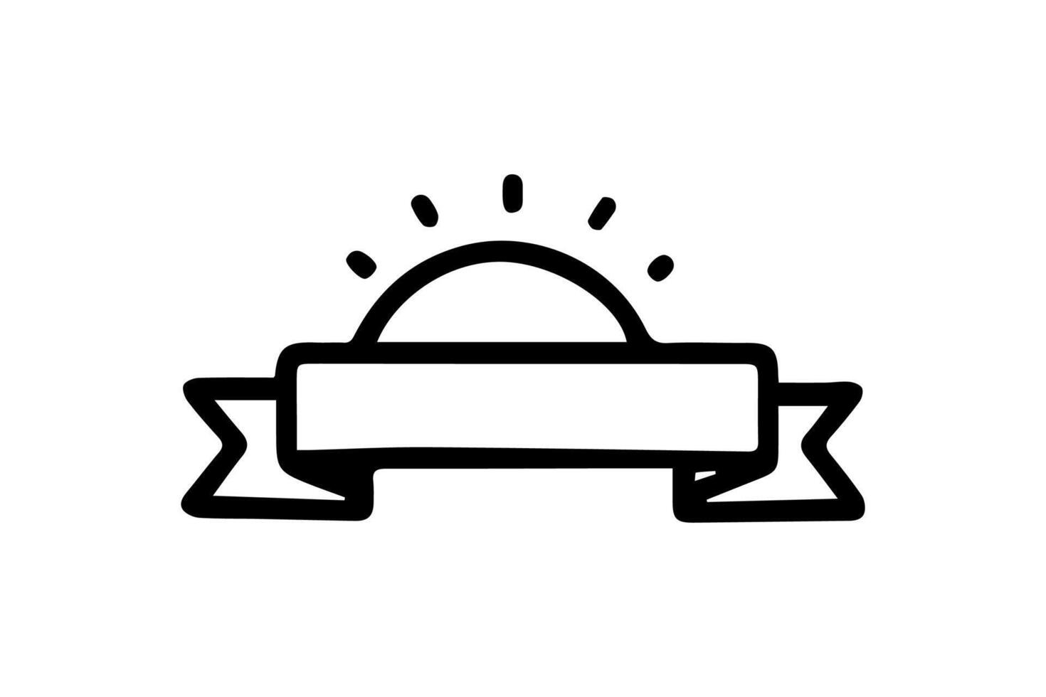 Ribbon Logo Blank Outline vector
