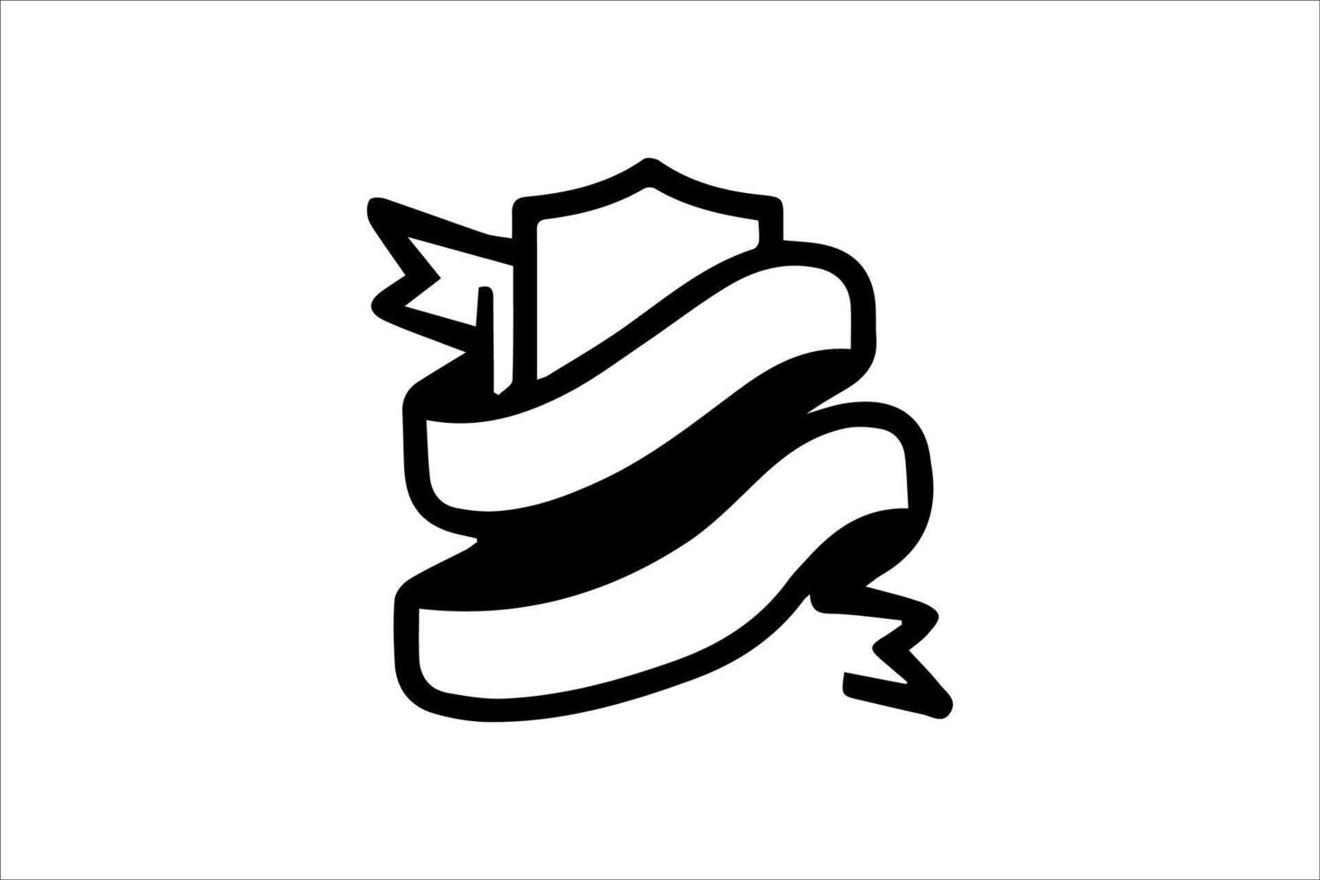 Ribbon Logo Blank Outline vector