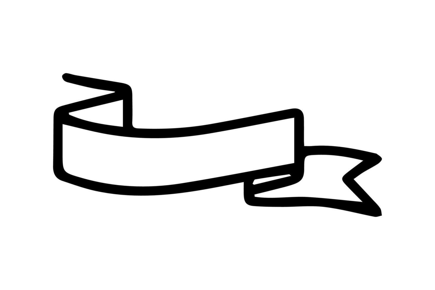 Ribbon Logo Blank Outline vector