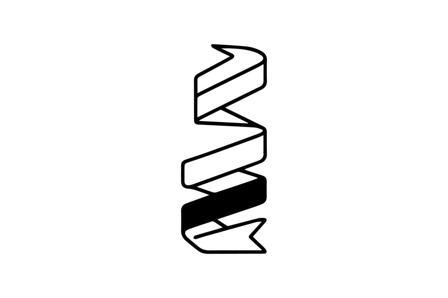 Ribbon Logo Blank Outline vector