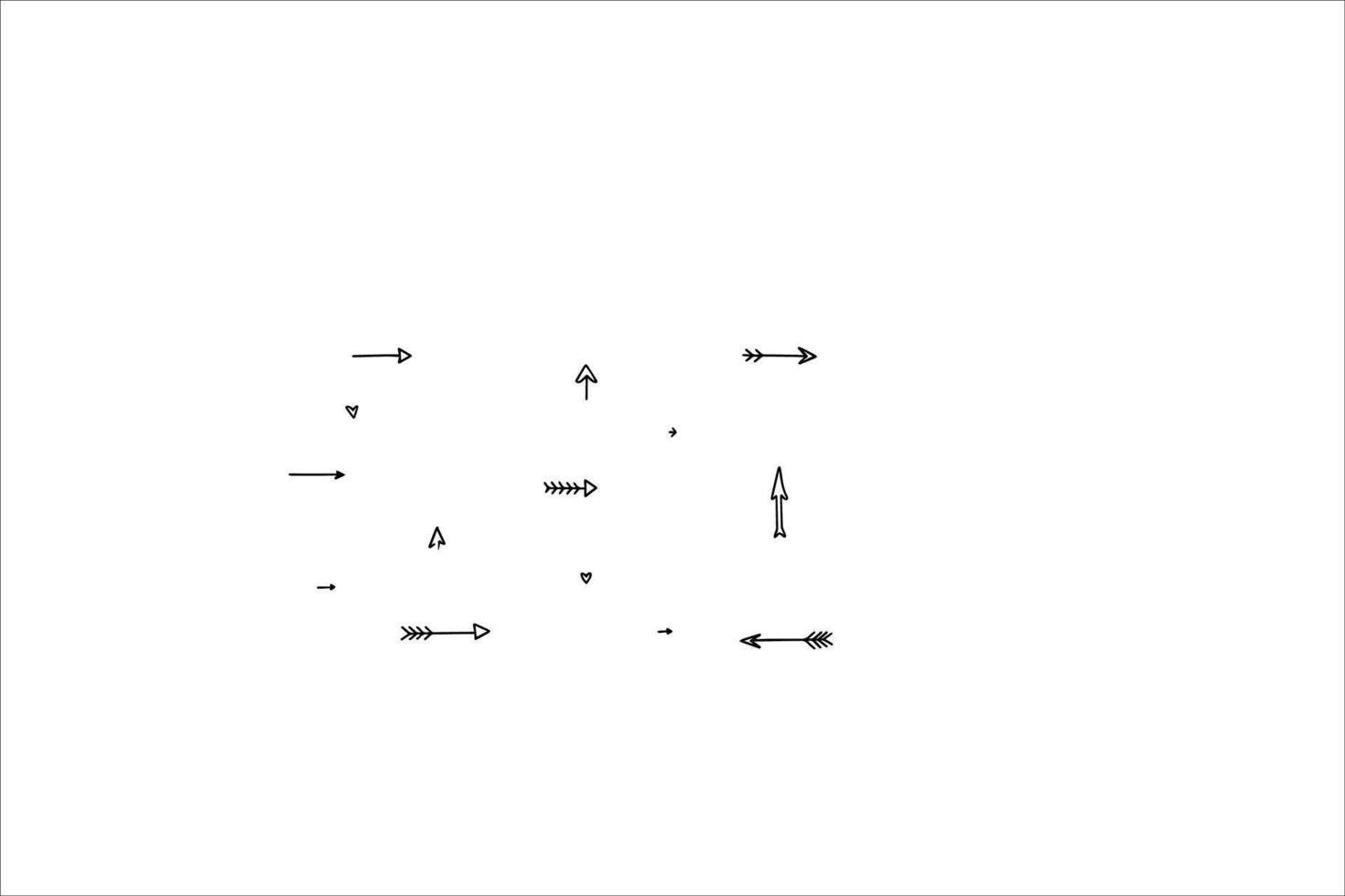Arrow set hand drawn illustration vector