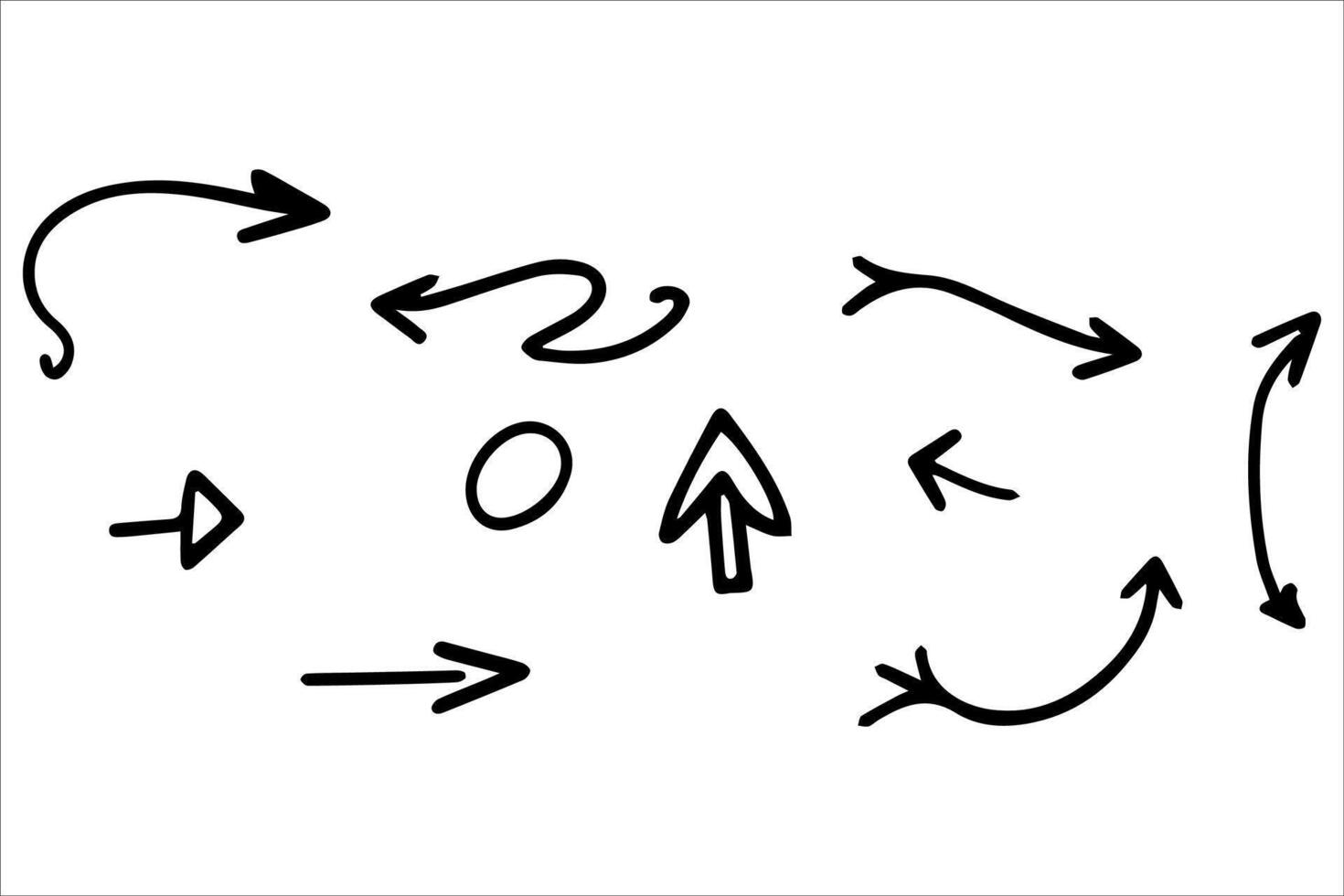 Arrow set hand drawn illustration vector
