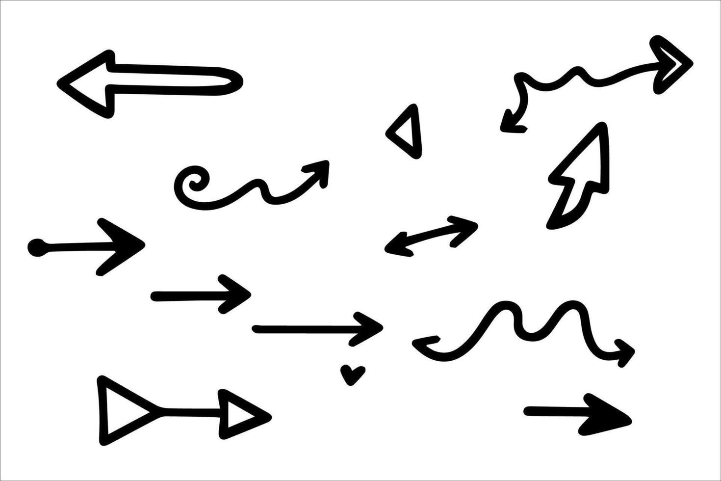 Arrow set hand drawn illustration vector