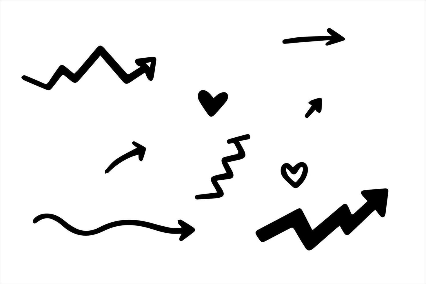 Arrow set hand drawn illustration vector