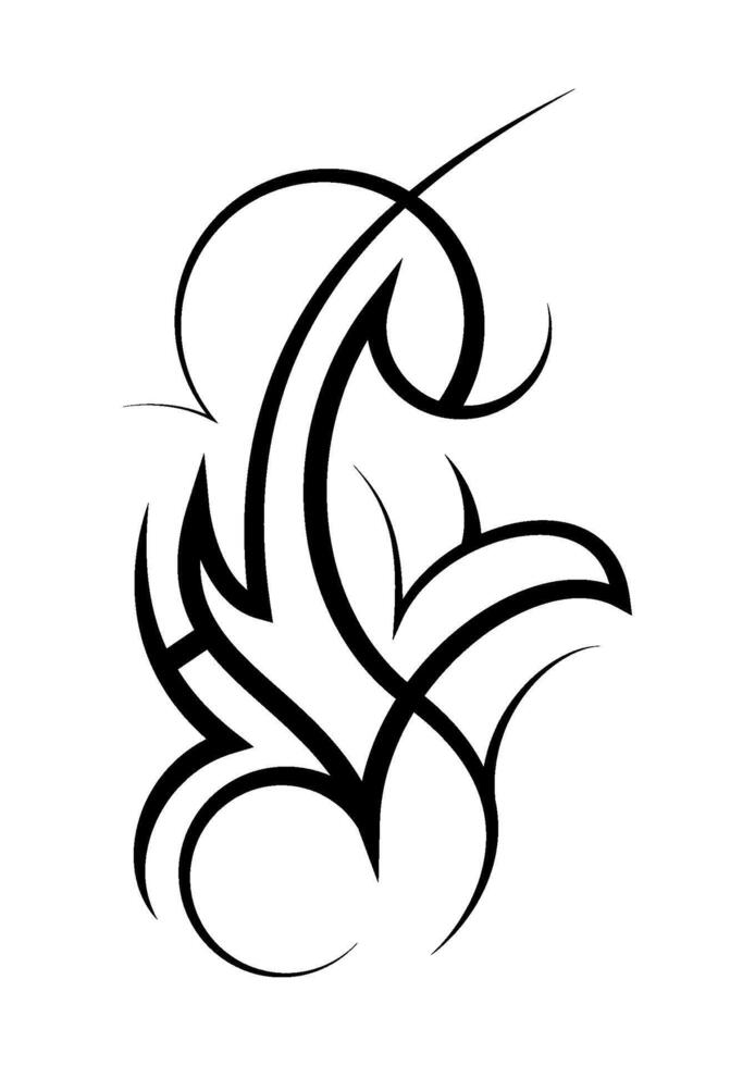 Neo abstract tribal tattoo. Black shoulder tattoo. Cyber sigilism style hand drawn ornaments. Celtic gothic body ornament shapes. Maori ethnic element isolated on white background. Sketch art design vector