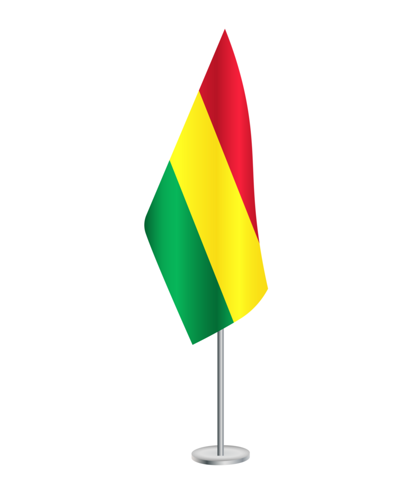 Flag of Bolivia with silver pole png