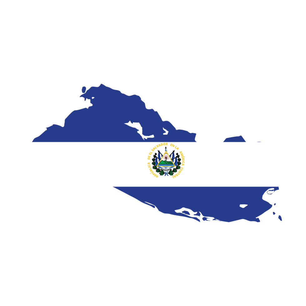 Map of El Salvador with flag.Flag map of El Salvador png