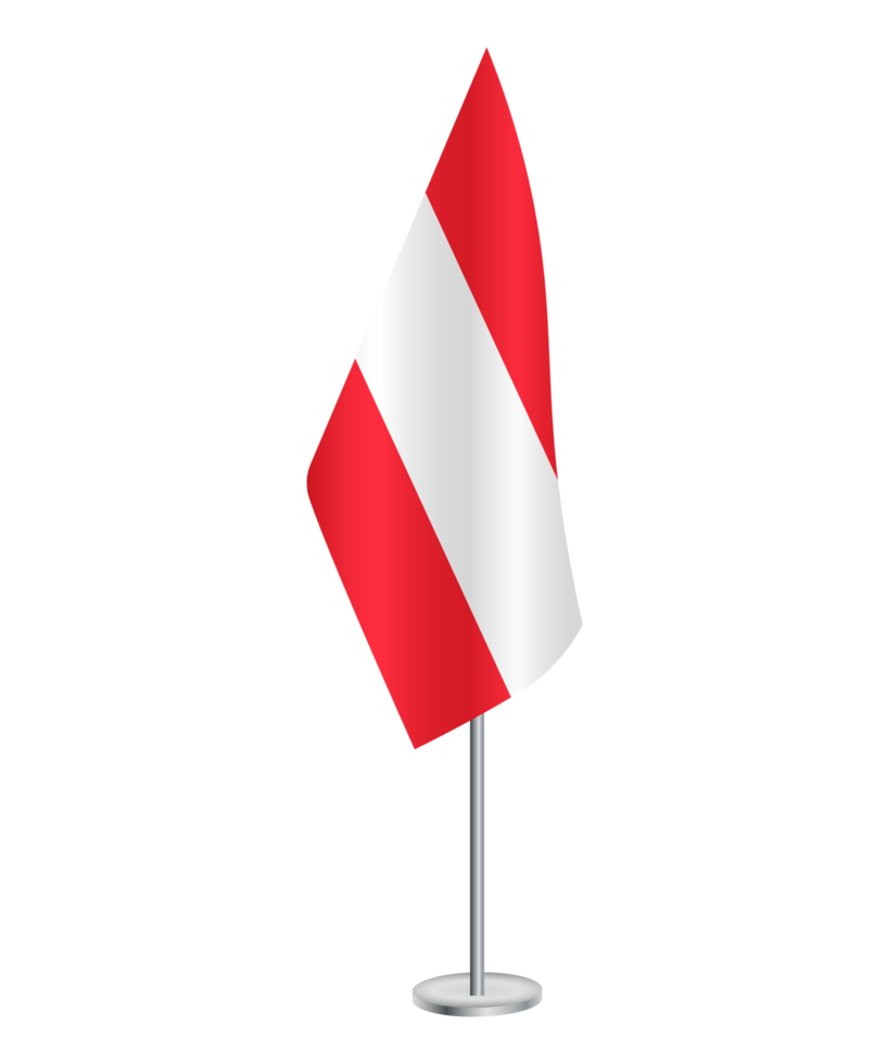 Flag of Austria with silver pole png