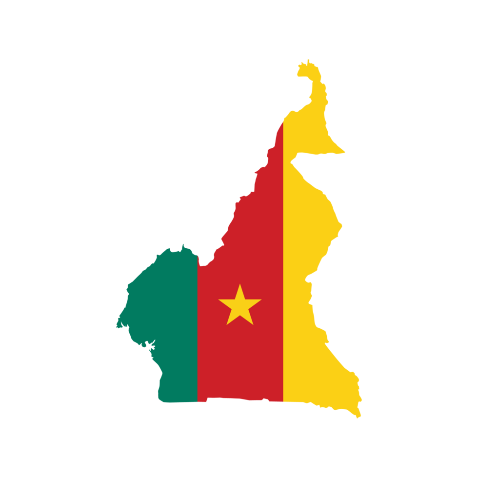 Map of Cameroon with flag png