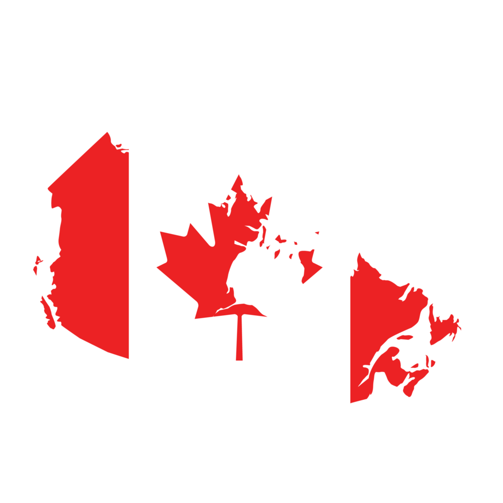 Map of Canada with flag.Flag map of Canada png