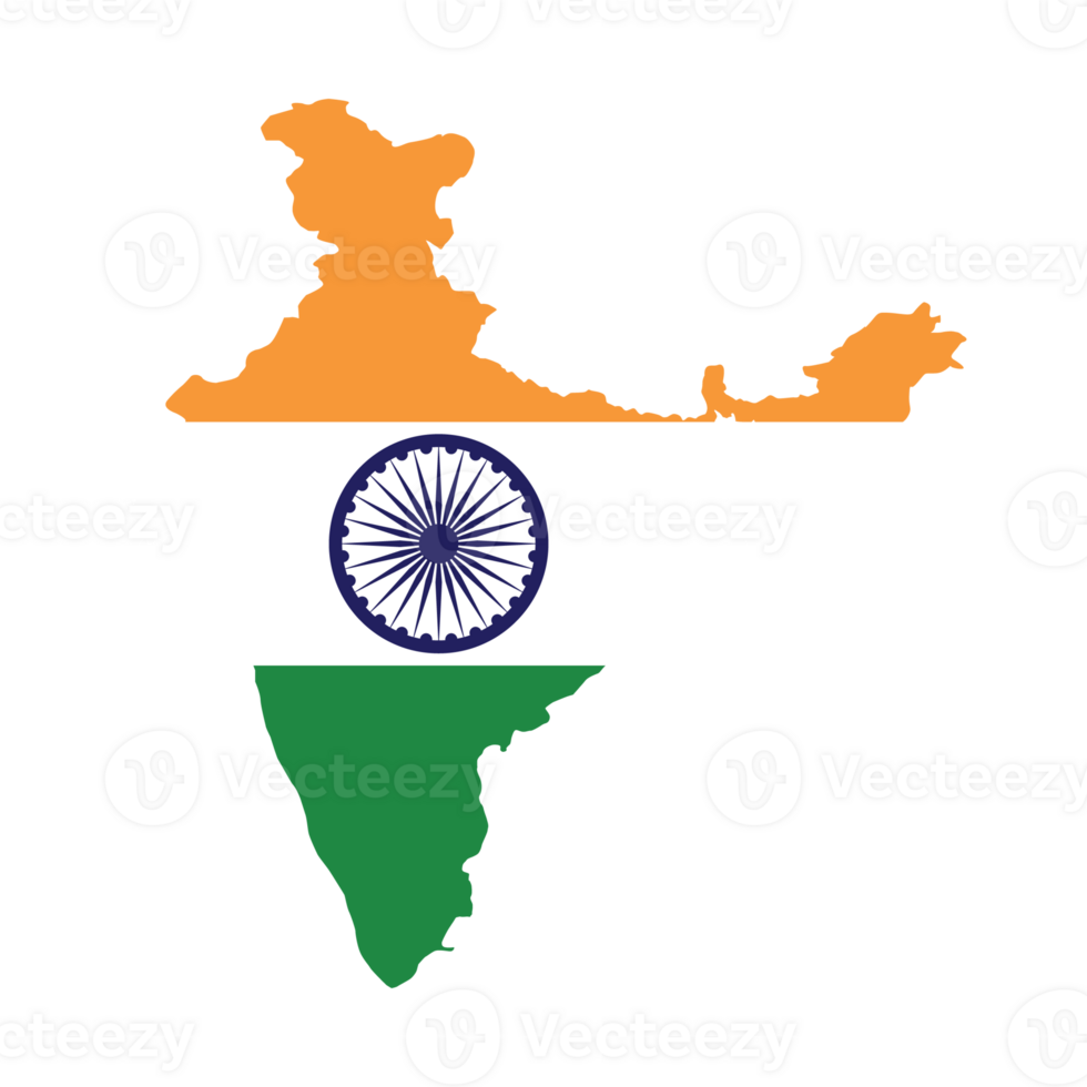 Map of India with flag.Flag map of India png