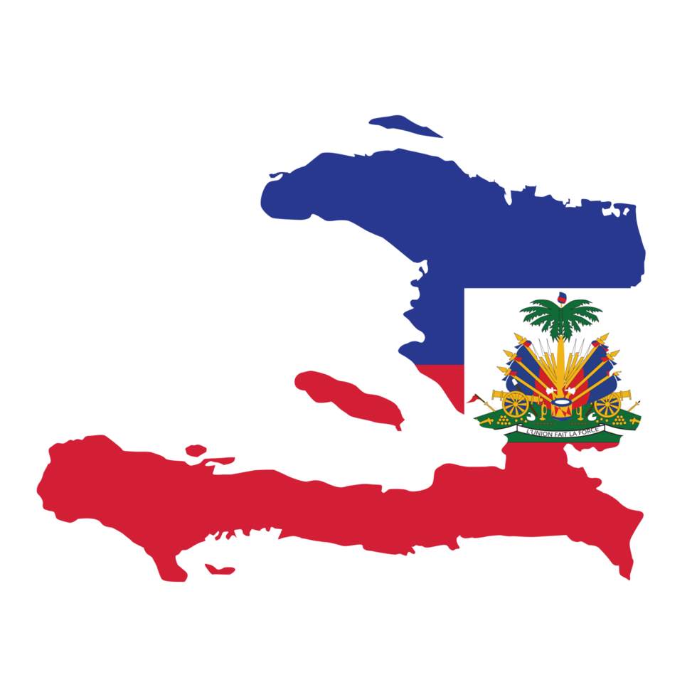 Map of Haiti with flag.Flag map of Haiti png