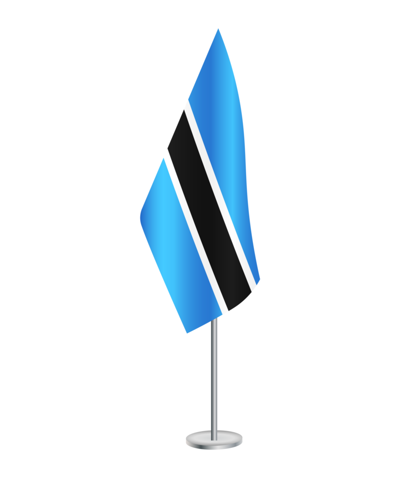 Flag of Botswana with silver pole png