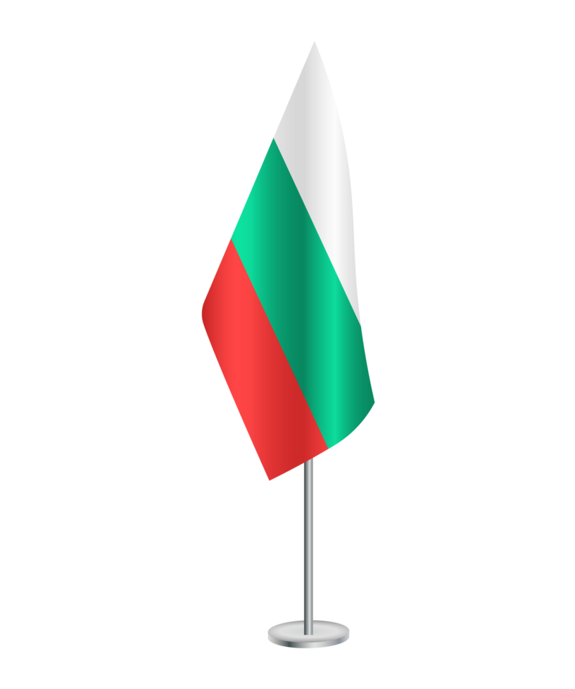 Flag of Bulgaria with silver pole png