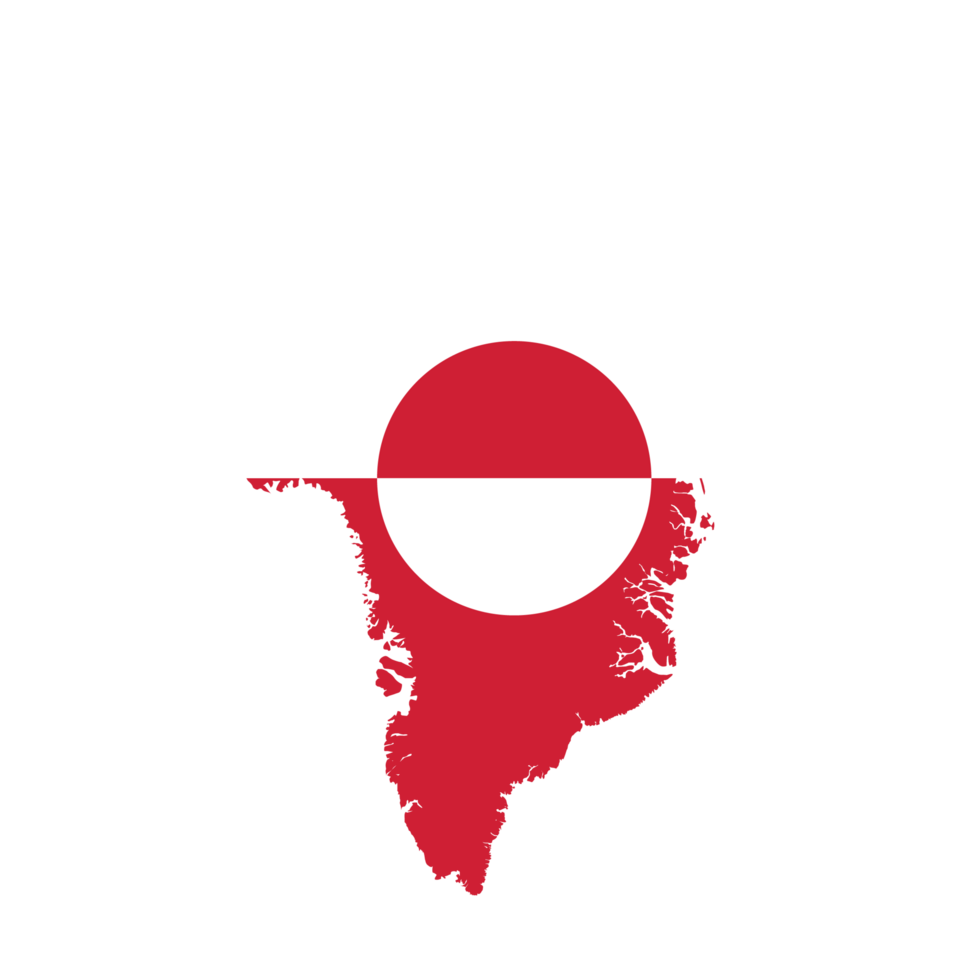 Map of Greenland with flag.Flag map of Greenland png