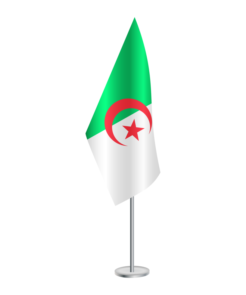 Flag of Algeria with silver pole png