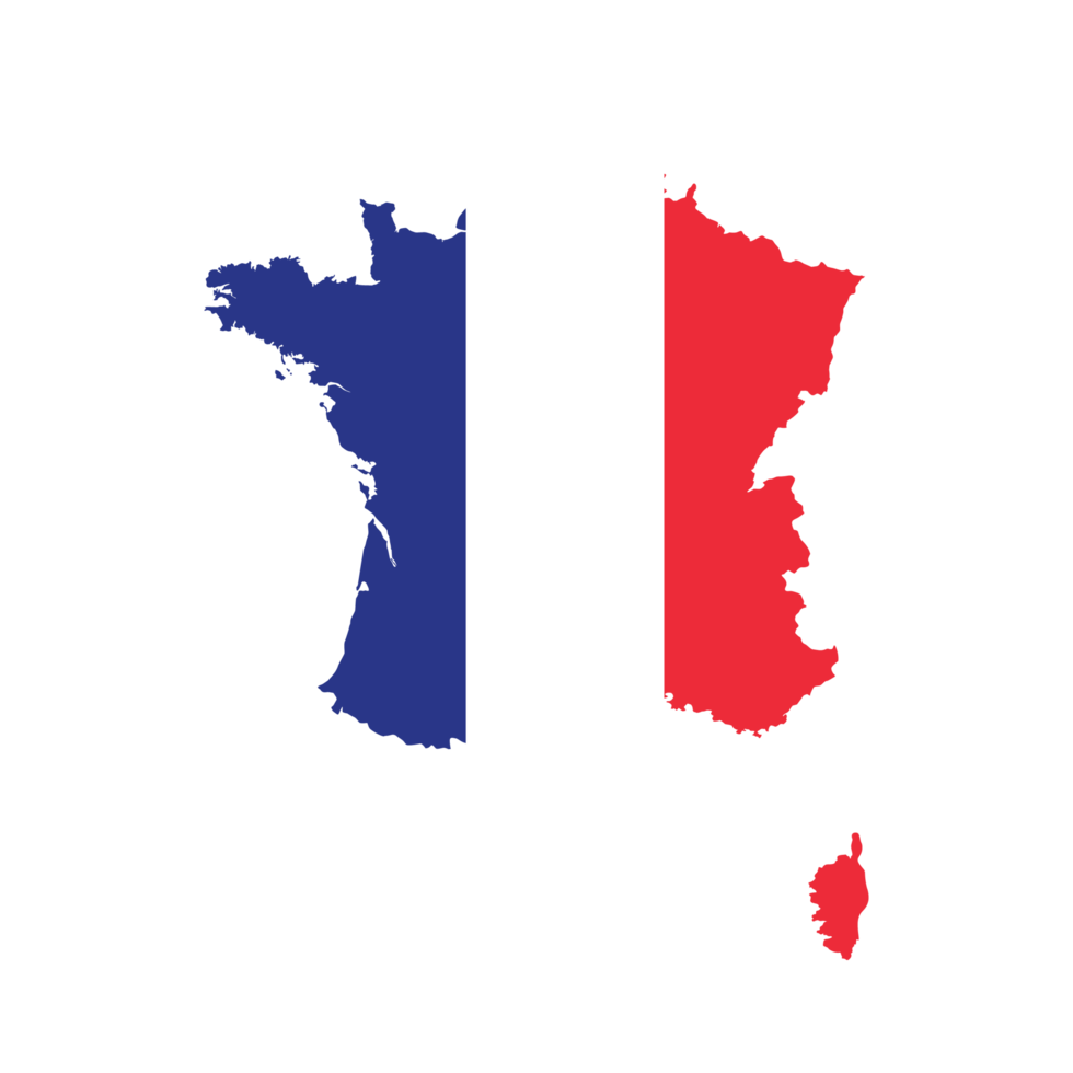 Map of France with flag.Flag map of France png