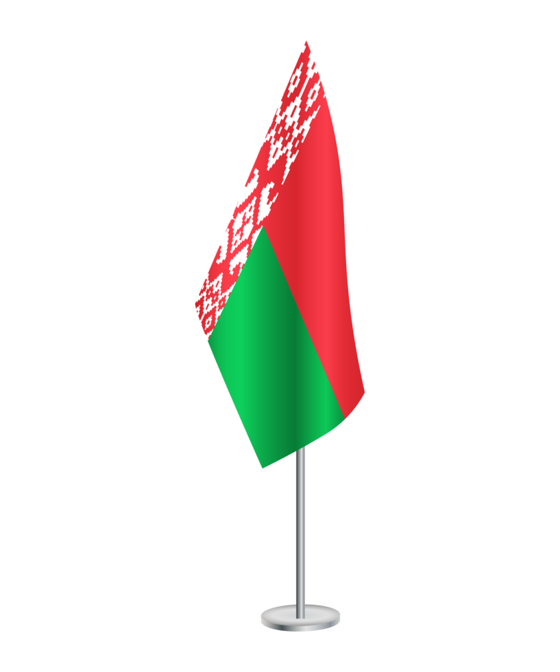Flag of Belarus with silver pole png