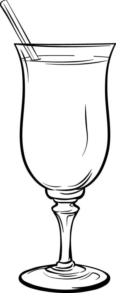 glass with juice and straw without background vector