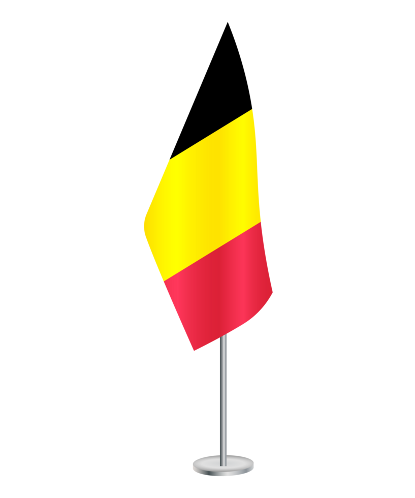 Flag of Belgium with silver pole png