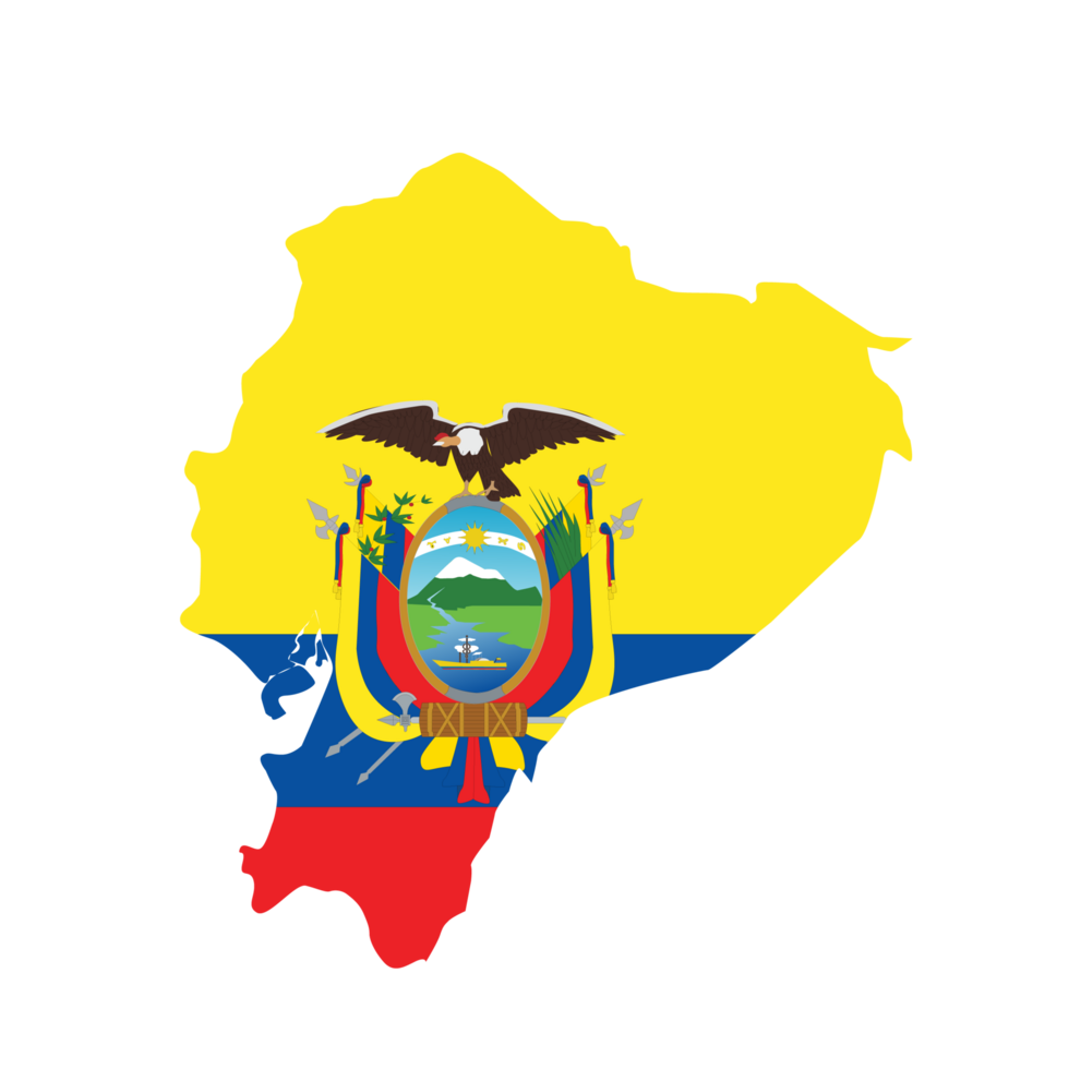 Map of Ecuador with flag.Flag map of Ecuador png